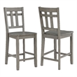 Pemberly Row Farmhouse / Country Gray Finish Wood Counter Chair