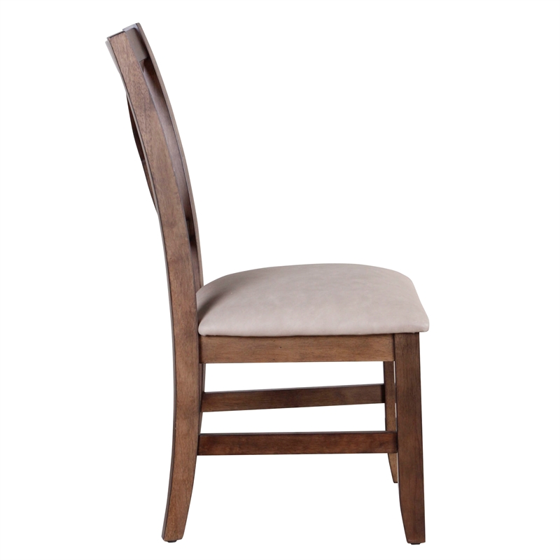Pemberly Row Farmhouse / Country Mocha Brown Wood Side Chair