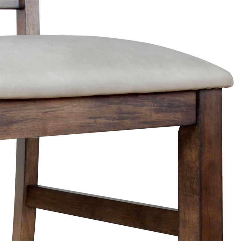 Pemberly Row Farmhouse / Country Mocha Brown Wood Side Chair