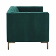 Pemberly Row Contemporary Stitch Green Velvet Button Tufted Loveseat