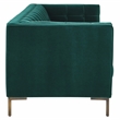 Pemberly Row Contemporary Channel Stitch Green Velvet Button Tufted Sofa