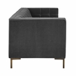 Pemberly Row Contemporary Channel Stitch Gray Velvet Button Tufted Sofa