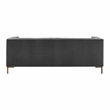 Pemberly Row Contemporary Channel Stitch Gray Velvet Button Tufted Sofa