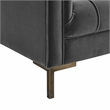Pemberly Row Contemporary Channel Stitch Gray Velvet Button Tufted Sofa