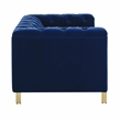 Pemberly Row Contemporary Blue Velvet Button Tufted Loveseat