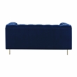 Pemberly Row Contemporary Blue Velvet Button Tufted Loveseat