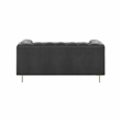 Pemberly Row Contemporary Gray Velvet Button Tufted Loveseat