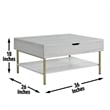 Pemberly Row Contemporary White Wood and Brass Lift Top Coffee Table