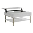 Pemberly Row Contemporary White Wood and Brass Lift Top Coffee Table