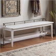 Pemberly Row Farmhouse / Country Ivory Finished Wood Dining Bench