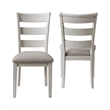 Pemberly Row Farmhouse / Country Ivory Ladderback Wood Side Chair
