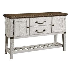 Pemberly Row Farmhouse / Country Ivory and Brown 56&quot Wood Server