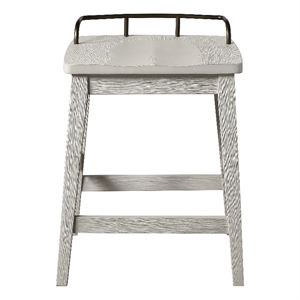 Pemberly Row Farmhouse / Country Ivory Wood 27&quot Counter Stool