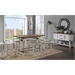 Pemberly Row Ivory and Brown Wood Counter Height Gathering Table