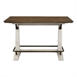 Pemberly Row Ivory and Brown Wood Counter Height Gathering Table
