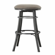 Pemberly Row Transitional Gray Metal Backless Swivel Bar Stool