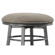 Pemberly Row Transitional Gray Metal Backless Swivel Bar Stool