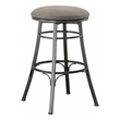 Pemberly Row Transitional Gray Metal Backless Swivel Bar Stool