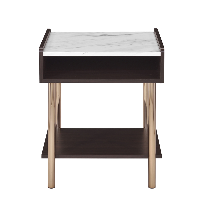 Pemberly Row Modern Mid-Century Walnut Finished 20