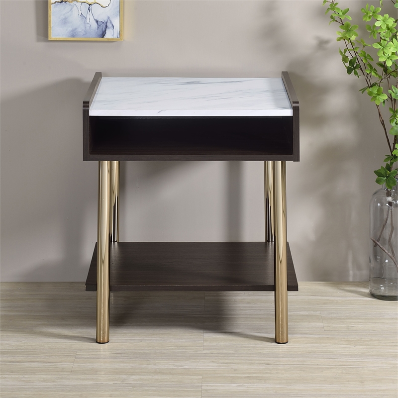 Pemberly Row Modern Mid-Century Walnut Finished 20