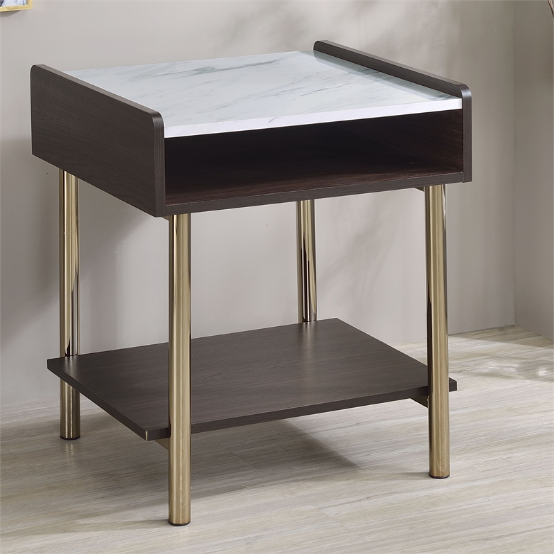 Pemberly Row Modern Mid-Century Walnut Finished 20