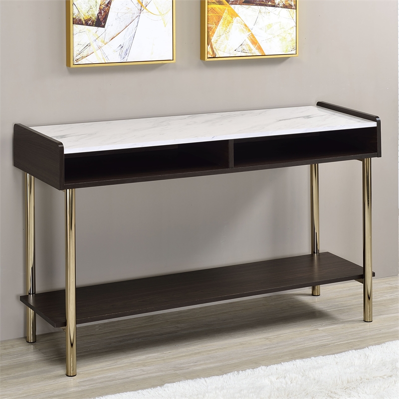 Pemberly Row Mid-Century Walnut Finished 47