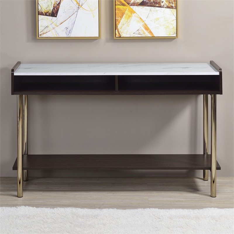 Pemberly Row Mid-Century Walnut Finished 47