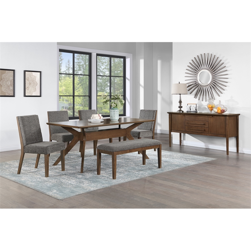 Pemberly Row Polyester Upholstered Chair in Brown (Set of 2)