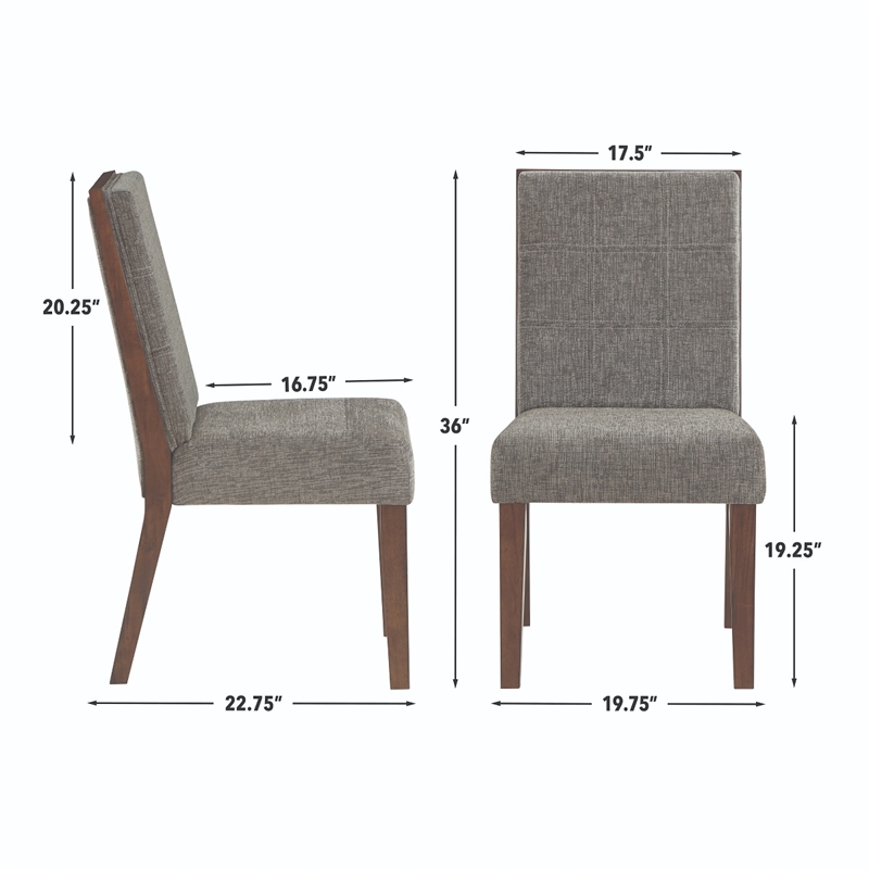 Pemberly Row Polyester Upholstered Chair in Brown (Set of 2)
