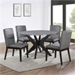 Pemberly Row Engineered Wood Contemporary Faux Marble Dining Table Gray