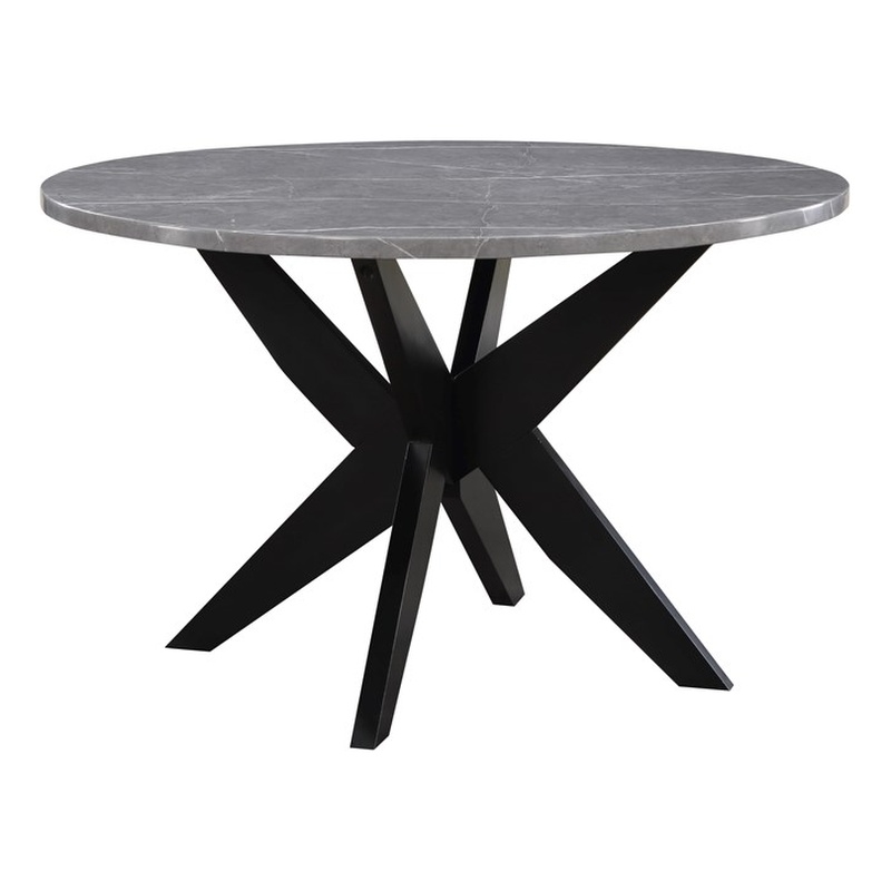 Pemberly Row Engineered Wood Contemporary Faux Marble Dining Table Gray