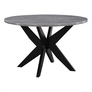 Pemberly Row Engineered Wood Contemporary Faux Marble Dining Table Gray