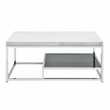 Pemberly Row Modern / Contemporary White Marble Top Cocktail Table