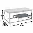 Pemberly Row Modern / Contemporary White Marble Top Cocktail Table
