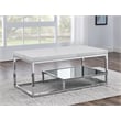 Pemberly Row Modern / Contemporary White Marble Top Cocktail Table