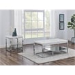 Pemberly Row Modern / Contemporary White Marble Top Cocktail Table