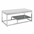 Pemberly Row Modern / Contemporary White Marble Top Cocktail Table
