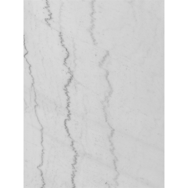 Pemberly Row Contemporary Marble Top and Iron Base End Table in White