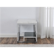 Pemberly Row Contemporary Marble Top and Iron Base End Table in White