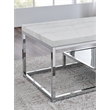 Pemberly Row Contemporary Marble Top and Iron Base End Table in White