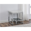 Pemberly Row Contemporary Marble Top and Iron Base End Table in White