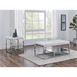 Pemberly Row Contemporary Marble Top and Iron Base End Table in White