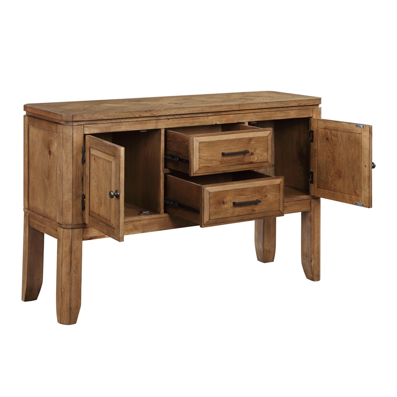 Pemberly Row Contemporary Engineered Wood Buffet/Server in Brown