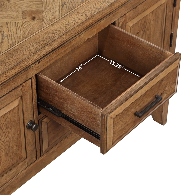Pemberly Row Contemporary Engineered Wood Buffet/Server in Brown