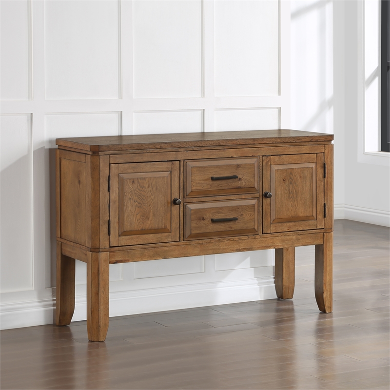 Pemberly Row Contemporary Engineered Wood Buffet/Server in Brown