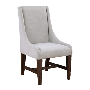 Pemberly Row Polyester Upholstered Arm Chair in White (Set of 2)