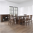 Pemberly Row Rubberwood/Iron Counter Chair in Dark Brown (Set of 2)