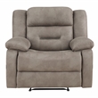 Pemberly Row Faux Leather Upholstered Manual Recliner in Brown