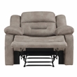 Pemberly Row Faux Leather Upholstered Manual Recliner in Brown