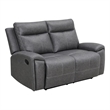 Pemberly Row Contemporary Polyester Upholstered Manual Loveseat in Gray